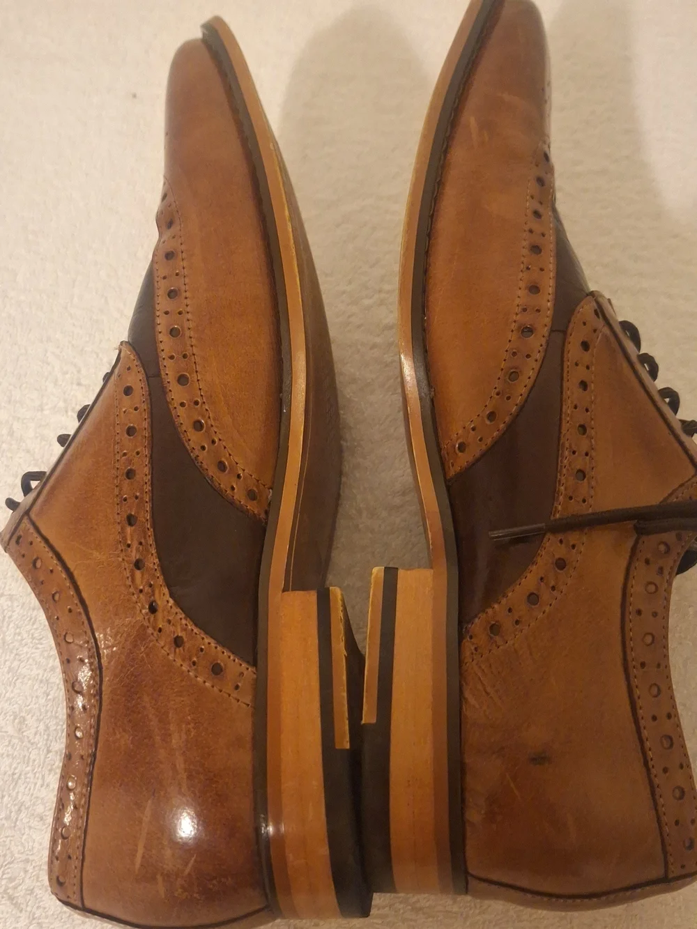 Stacy Adams Two-Tone Brown & Dark Brown Wingtip Oxfords